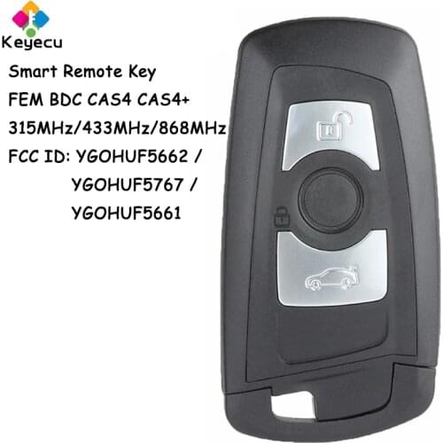 KEYECU Smart Remote Control Car Key With 3 Button 315MHz/ 433MHz/ 868MHz PCF7953 Chip - FOB for BMW F Chassis FEM BDC CAS4 CAS4