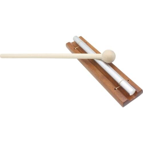 Aluminium Alloy Solo Chimes On Wooden Base W/ Wood Mallet Energy Bell Hot