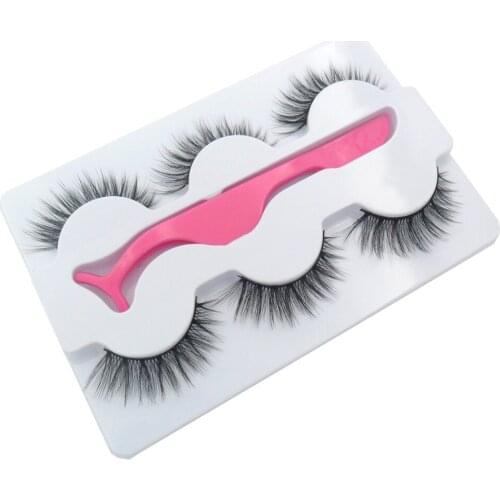 Baiside Three pairs faux lashes natural Cross false eyelashes long lashes 3d mink eyelashes