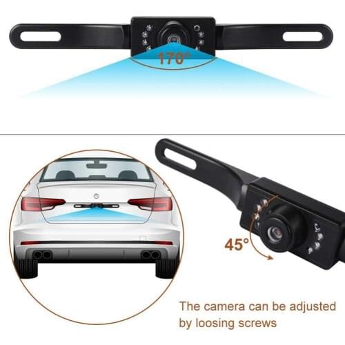 Universal 170 Degree License Plate Frame Car Reversing 8 LED Night Vision Rearview Camera Class 4 Anti-shock Strength Car Camera