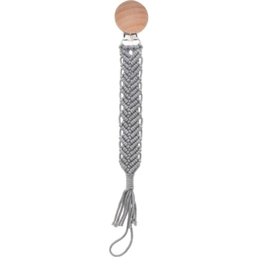 Baby Pacifier Clips Woven Cotton Rope Pacifier Chain Infant Nipple Soother Chain Clips Dummy Holder Nipple Clip