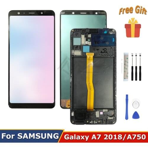 For Samsung Galaxy A7 2018 A750f A750fn LCD Display Touch screen sm A750gn A750X Digitizer Assembly A750gf Frame and Repair Part