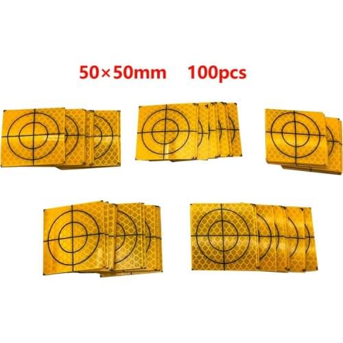 100PCS YELLOW REFLECTOR SHEET 50X50MM REFLECTIVE TAPE TARGET FOR TOTAL STATIONS surveying