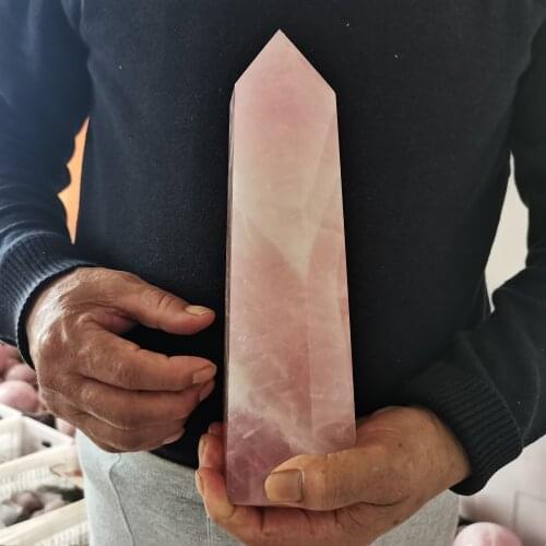1100g Natural rose powder crystal point therapy stone obelisk bar powder