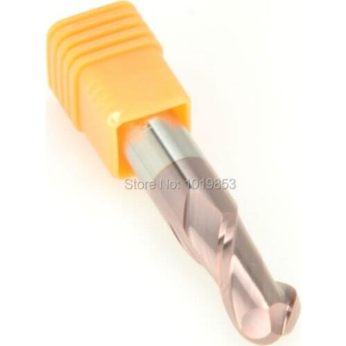 2pcs SLONS S300-R4x8x60L HRC55 tungsten solid carbide BALL NOSE end mill milling cutter for steel or copper