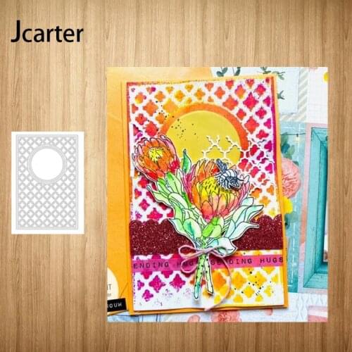 2021 Grid Circle Rectangle Background Metal Cutting Dies Shape Scrapbook Craft Die Cut Stencil Card Make Mould Sheet Decoration