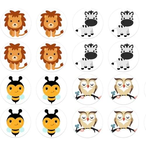 24/48pcs Zoo Animals Cartoon Stickers School Teacher Reward Sticker Cartoon Animals Seals Waterproof Funny Reward Sticker