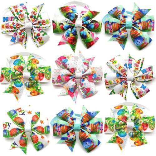 30 Pcs Pet Dog Supplies New Easter Rabbit Eggs Design Puppy Dog Bow Ties Necktie Dog Accessories For Small Medium Dog Bowties