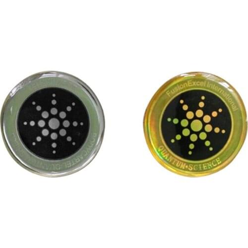 30pcs/lot Round Golden Anti Radiation Protector Sticker Against EMF Scalar Negative Ions Shield In Stock with Retail Package Box