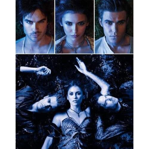 5D Diy Full Round/Square Diamond Painting The Vampire Diaries 3D Rhinestone Embroidery Cross Stitch Mosaic Home Decor Gift S5