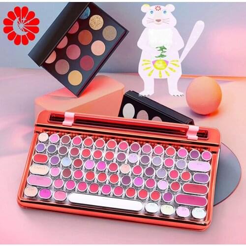 76-keys bluetooth wireless/USB dual-mode retro punk round keycap charging mechanical keyboard mobile phone tablet desktop