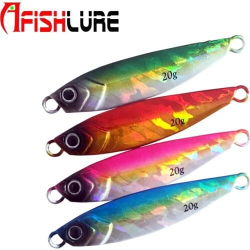 Afishlure 4pcs/lot Metal Spoon 15g/20g/25g Saltwater Metal Jig Fishing Lure 3D Eyes Hard Bait Fishing Tackle