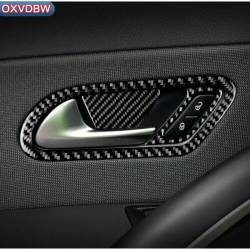 For volkswagen scirocco R Accessories Carbon Fiber Internal Stickers Door Handle Rearview mirror knob 2009-2016 Car Styling