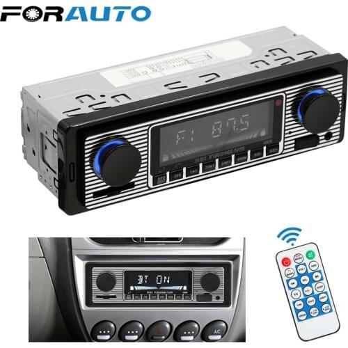 12V Car Radio TF USB AUX Support Stereo In-dash Audio FM MP3 Multimedia Player Vintage Bluetooth Wireless