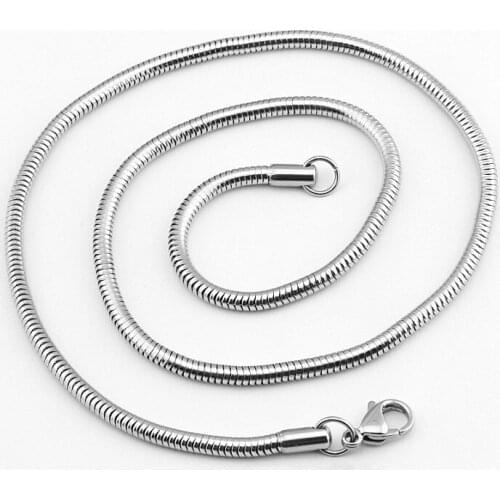 Stainless Steel Chains for Jewelry Diy Head Necklace Pendant Metal Titanium Accessories Men Women 3mm X 50cm Chunky Snake Chain
