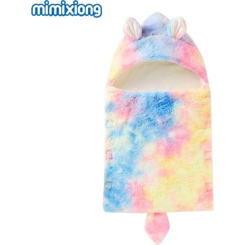 Baby Sleeping Bags for Stroller Autumn Winter Hooded Newborn Swaddle Wrap Sleepsack for Stroller Bed 0-3m Infant Fleece Envelope