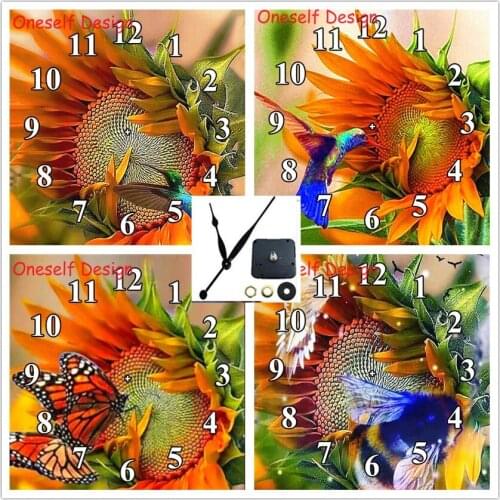 Diy diamond painting with Mechanical clock flower decortion dolphin diamond embroidery clock diamond mosaic sale wall sticker
