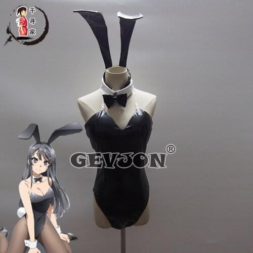 Hot Anime Sakurajima Mai Cosplay Costumes Black Sexy Bunny Girl Jumpsuit Role Play Clothing High-End Custom-Make Any Size