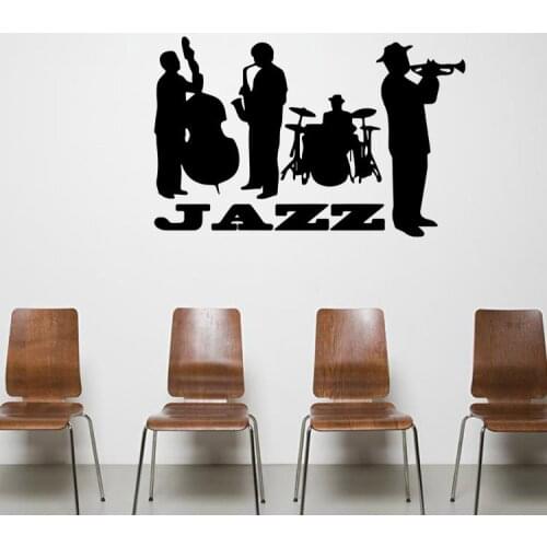 Jazz Concert Art Mural Decor Sticker Jazz Lover Home Decor Wallpaper Decoration Decal Musical Instrument Jazz Graphic Poster