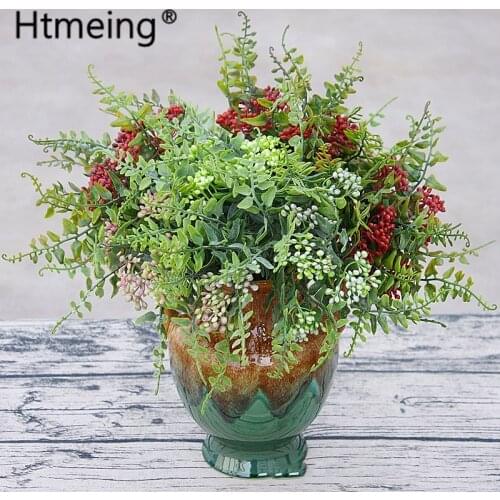 6pcs/ a lot artificial flowers bouqet clove fruit wedding fake flower hand hold bride bouquet decoration for home hotel decor