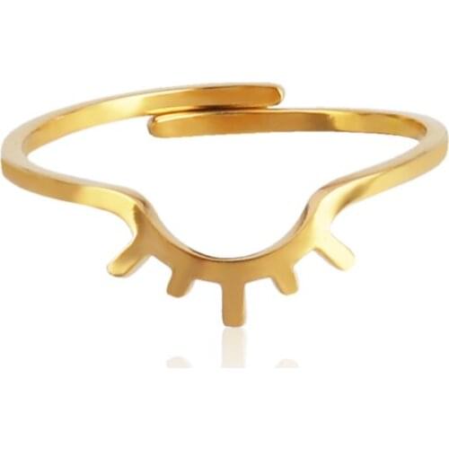 Stainless Steel Ring For Women Statement Ring Womens Punk Open Finger Gold Color Geometry Rings Jewelry Gift