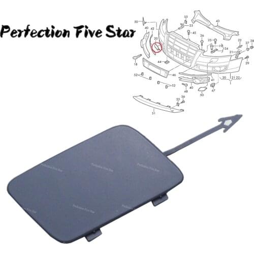 4F0807441F For Audi A6 C6 A6 Quattro S6 2009 2010 2011 Front Bumper Grill Tow Eye Hook Cap Cover Primed 4F0 807 441F