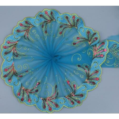 15Yards Vintage Embroidered Lace Trim Ribbon Wedding Applique DIY Sewing Craft 20cm Red Purple Pink Tape for Sexy Bra