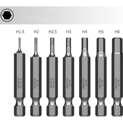 BROPPE 10Pcs Magnetic Hexagon Hex Screwdriver Bits H1.5/H2/H2.5/H3/H4/H5/H6 1/4 Inch Hex Shank Screwdriver Set