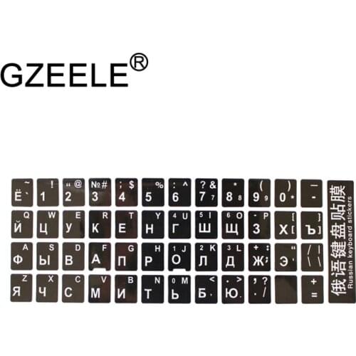 Keyboard Russian sticker for more than 10" laptop and table pc Black bottom white letter RU version stickers 1 pcs 1 Lot