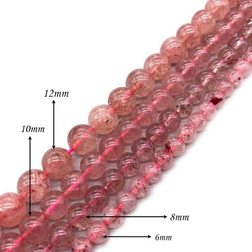 Natural Stone Pink Dots CrystalQuartz Round Loose Charm BeadsFitMulti-purpose Jewelry Making 4 6 8 10 12 MMPick Size J271