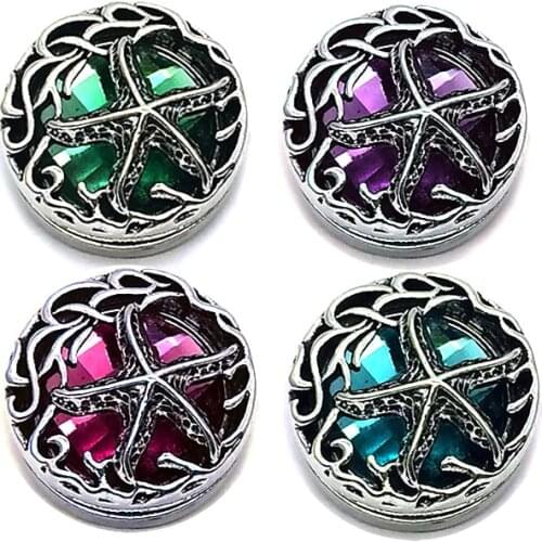 Wholesale w344 3D 18mm 20mm rhinestone metal snap button for Bracelet Necklace Interchangeable Jewelry Women accessorie