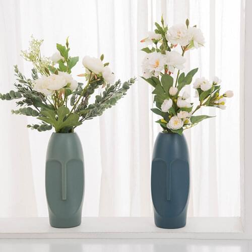 Modern Nordic Vase Flower Arrangement Origami Plastic Vases Imitation Ceramic Imitation Glaze Flower Pot Home Decoration