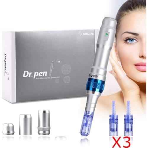Professional Microneedling Dr.Pen Ultima A6 MTS Derma Rolling Microblading Tattoo Gun 6Pcs Cartridge Anti-aging Beauty Exfoliate