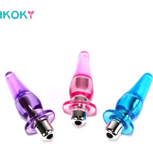 IKOKY Silicone Unisex Anal Vibrators For Women Men Butt Plugs Adult Product Anal Sex Toys Prostate Massage