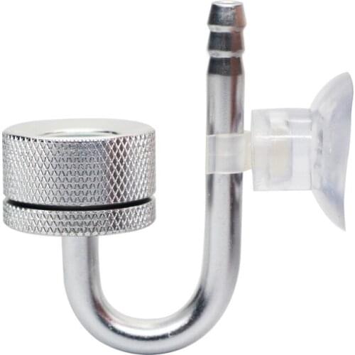 CO2 Diffuser Aquarium Bubble Atomizer Reactor Solenoid Regulator Fish Tank CO2 System Atomizer for Plant With Suction Cup Silver