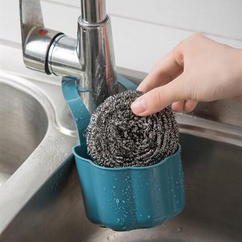 Sink Drain Rack Sponge Soap Storage Basket Bag Faucet Punch-free Hanging Holder Organizer Shelf Kitchen Bathroom Accessories