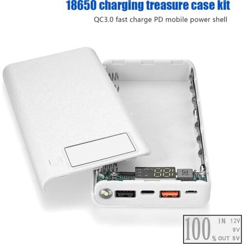 Type-C Micro USB Mobile Phone Powerbank Accessory QC 3.0 Power Bank Battery Box Shell Case 2 USB 8*18650 DIY Charger Box Case