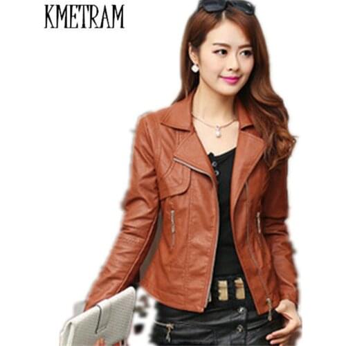 High Quality Autumn Winter Pu Jackets 2020 New Fashion Lapel Women Leather Jacket Plus Size Jaqueta Couro S-XXXXL Coat A0305