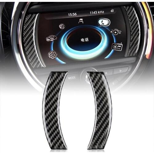 1 Pair tcarbon fiber navigation screen frame sticker decal mini Cooper Countryman Club car parts Детали интерьера Stickers