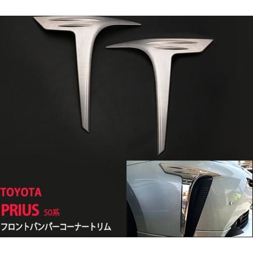 2PCS Auto Front Bumper Corner Trim Styling for Toyota Prius 50 2018 SUS304 Durable Chrome Car Exterior Accessories