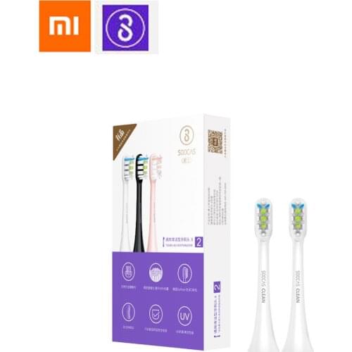 2PCS SOOCAS Replacement Electric Toothbrush Head Universal Cleaning Type Brush Head 3Colors