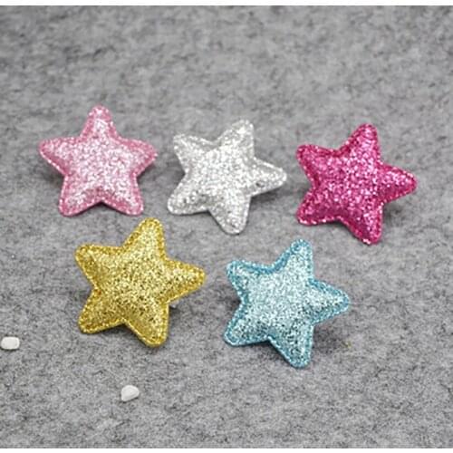 30pcs 5cm Shining Star Padded Patches Appliques For Clothes Sewing Supplies DIY Hair Bow Decoration free shipping