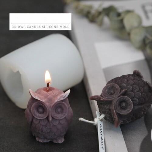3D owl candle mold, scented candle, handmade DIY self-made animal candle mold