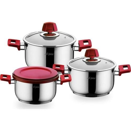 Aryıldız Piazza 3 Piece Rose Cookware Set
