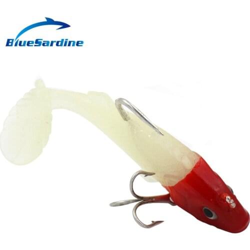 BlueSardine 10PCS Soft lure Fishing Lead fish 10g luminous lure bass bait lure lead head hook