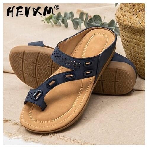Women Sandals Premium Orthopedic WomenS Shoes Flat Slipper Vintage Anti-Slip Sandals Women Flip Flops Ladies Shoes Plus Size 43