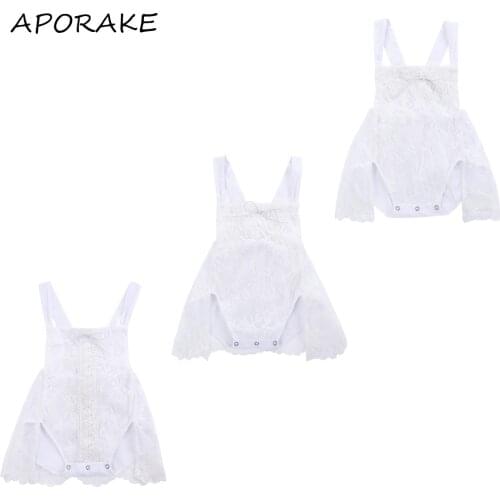 2021 0-24M Baby Girls Suspender Romper Infant Summer Sweet Style Lace Splicing Sleeveless Backless Jumpsuit Dress