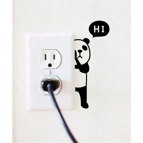 Cute Animal Light Switch Decal 7 Vinyl Wall Sticker 2 Bears 2 Lions 2 Little Pandas and 1 Big Panda For Kids Rooms Decor DIYSY89