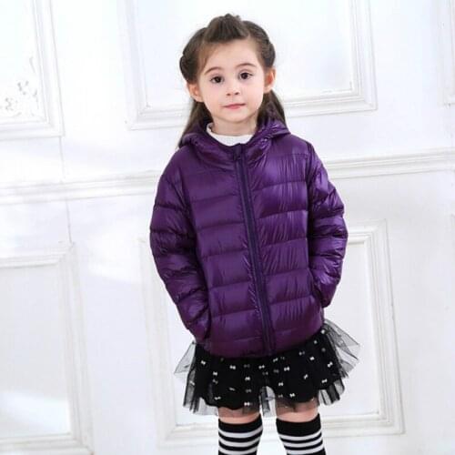 2019 New Winter Children Jacket Sleek White Eiderdown Jacket Coat Boys Girls Small Baby