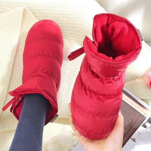 New Couple Home Slippers Cotton Shoes Winter Soft-soled Waterproof Boots Outdoor Non-slip Warm Snow Boots Womens Flat Shoes